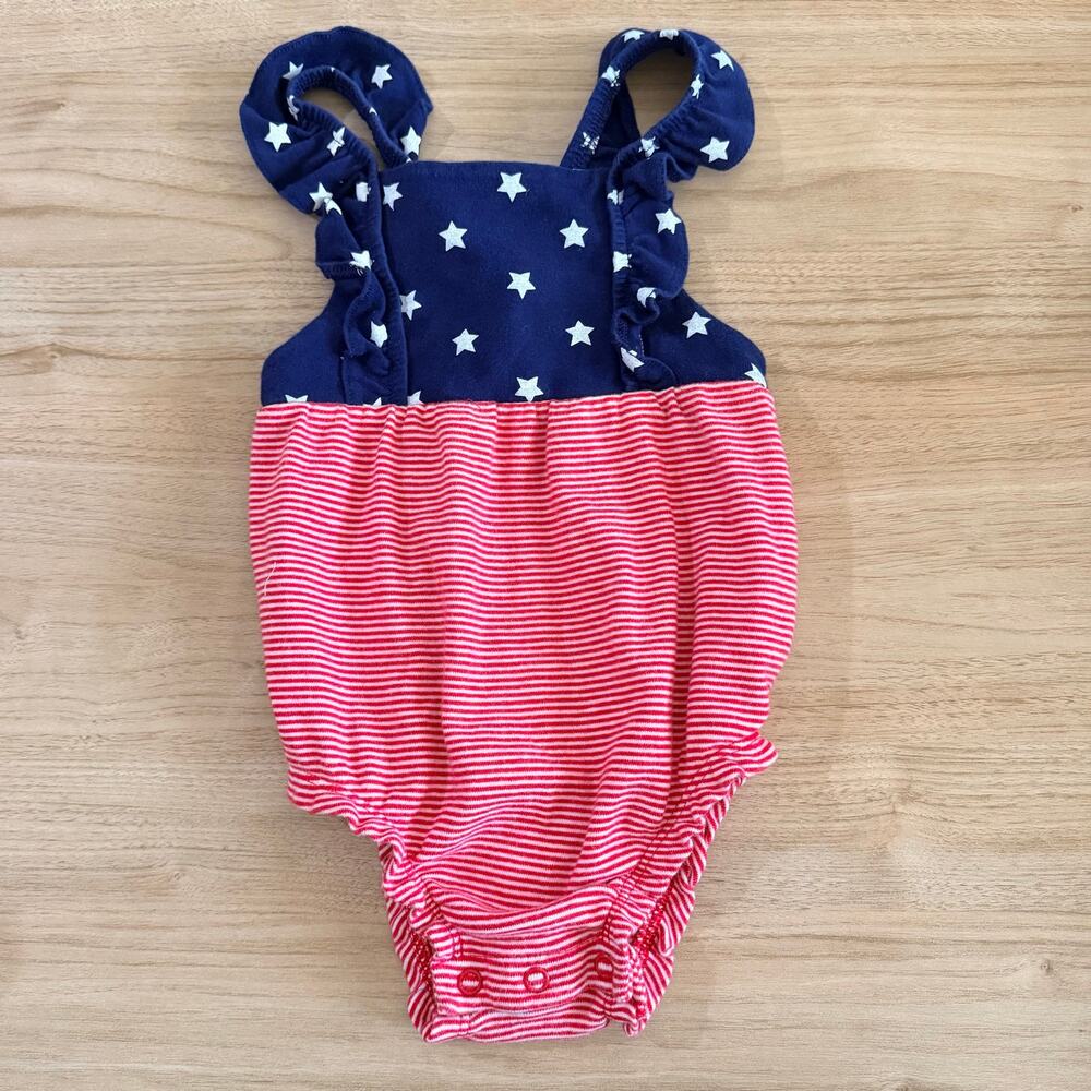 Carter's Onesie Fourth of July Girls 12 Months American Flag USA July 4TH